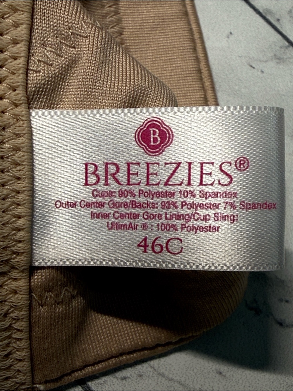 Breezies Featherlite Breathable Underwire T-Shirt Bra 46C - Picture 5 of 7